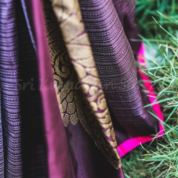 Maroon Body With Pink Pallu - Image 2