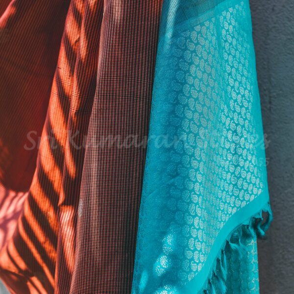 Pink Body With Sea Green Pallu - Image 3