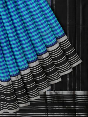 Blue saree with Black Border