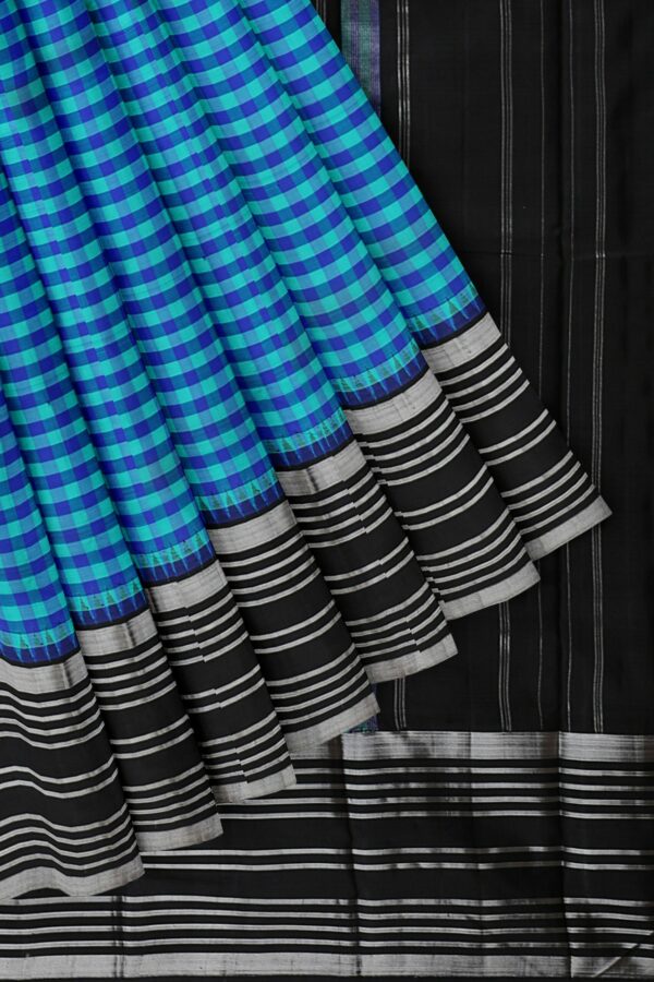 Blue saree with Black Border