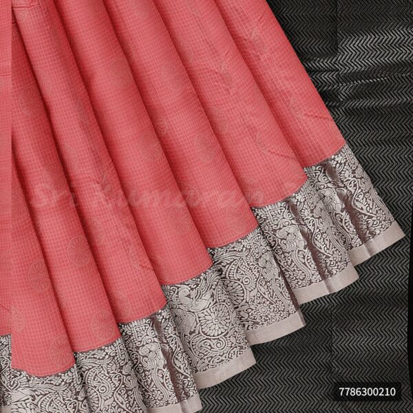 Baby Pink Saree With Black Border - Image 4