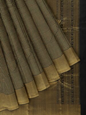 Black saree with gold border