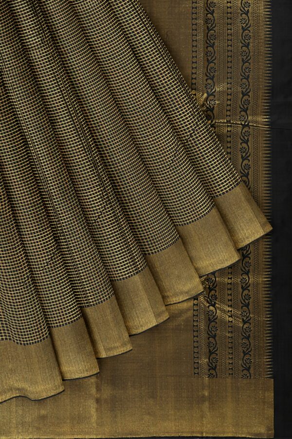 Black saree with gold border