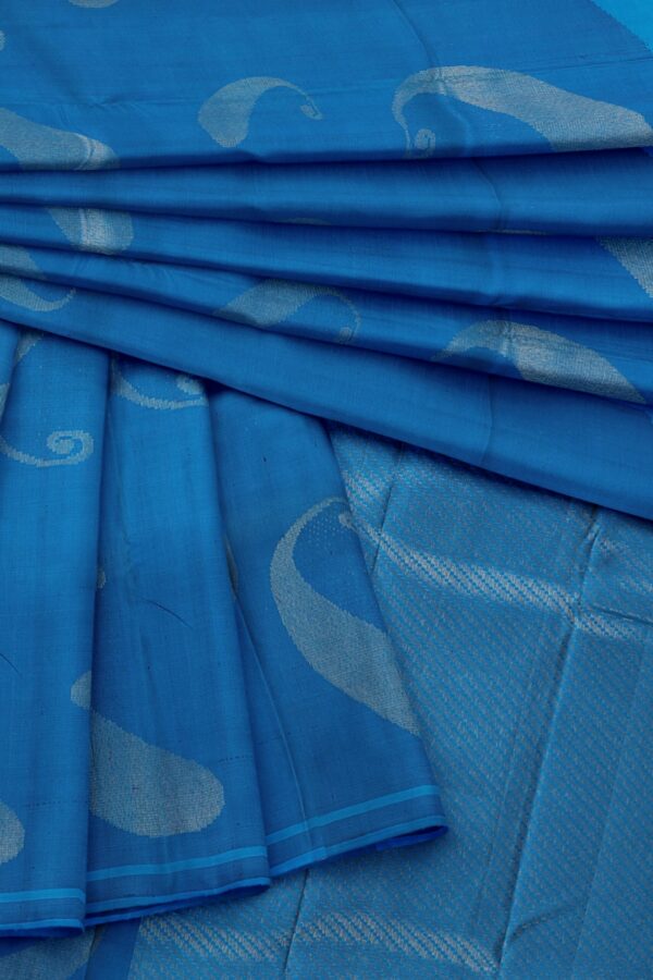 Blue saree with Blue Border - Image 2