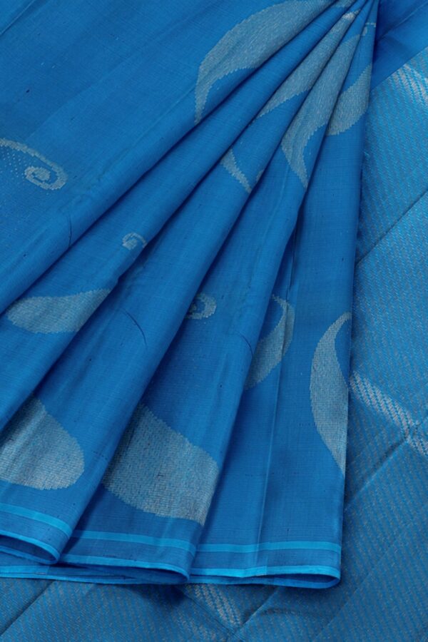 Blue saree with Blue Border - Image 4