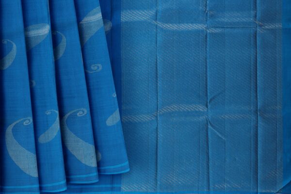 Blue saree with Blue Border - Image 5