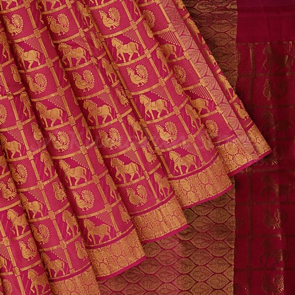 Blue Saree With Red Border - Image 4