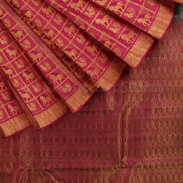 Blue Saree With Red Border - Image 5