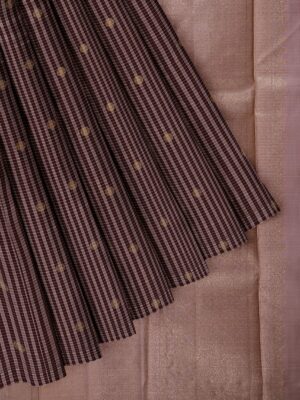 Brown Saree with Light Brown Border