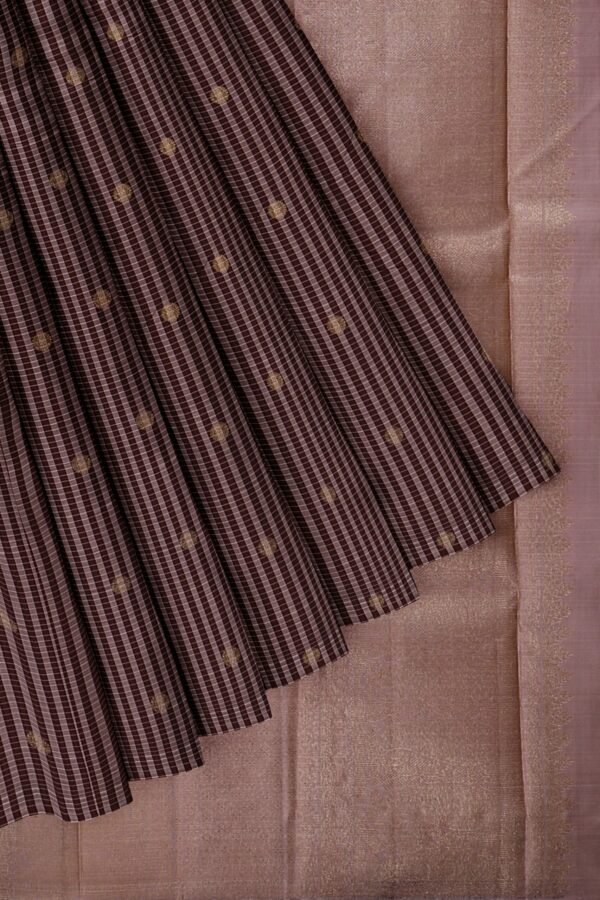 Brown Saree with Light Brown Border