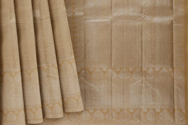Golden saree with Silver Border - Image 5