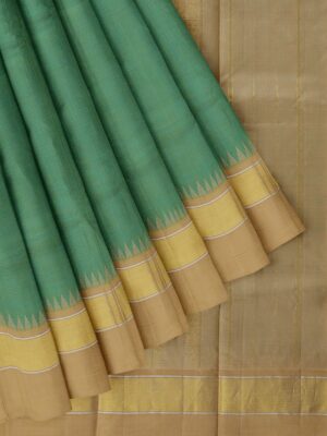 Green saree with Golden Border