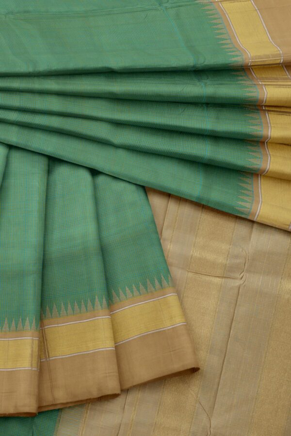 Green saree with Golden Border - Image 2