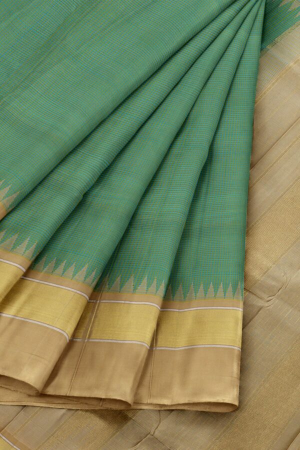 Green saree with Golden Border - Image 4