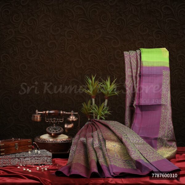 Green Saree With Magneta  Border