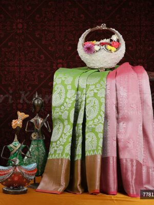 Green Saree With Pink Border