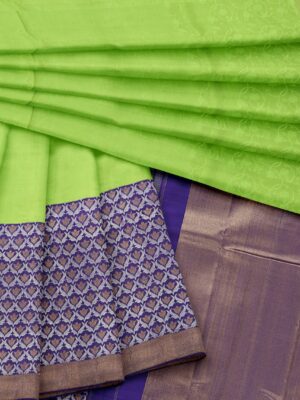 Green saree with Purple Border
