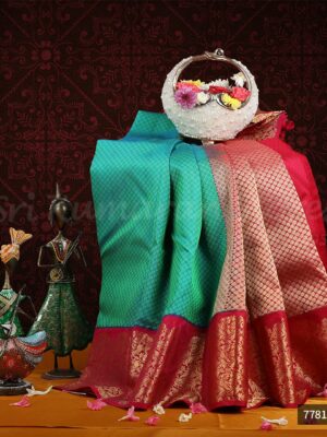 Green Saree With Red Border