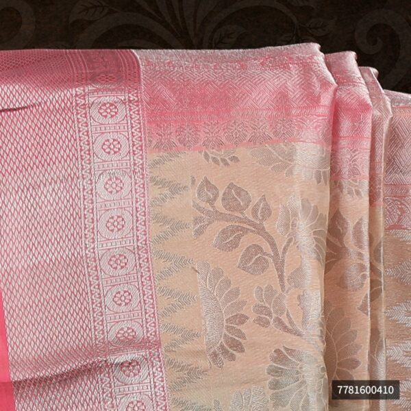 Half White Saree With Pink Border - Image 2