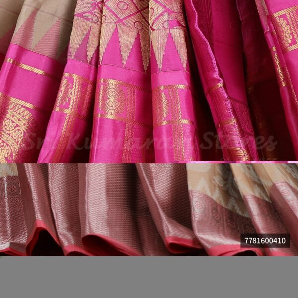 Half White Saree With Pink Border - Image 3