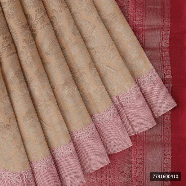 Half White Saree With Pink Border - Image 4