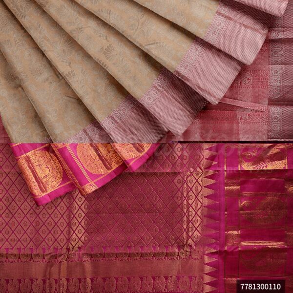 Half White Saree With Pink Border - Image 5
