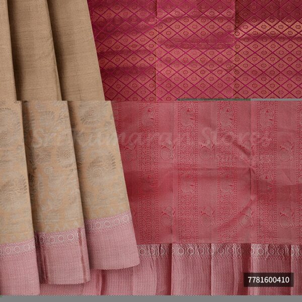 Half White Saree With Pink Border - Image 6