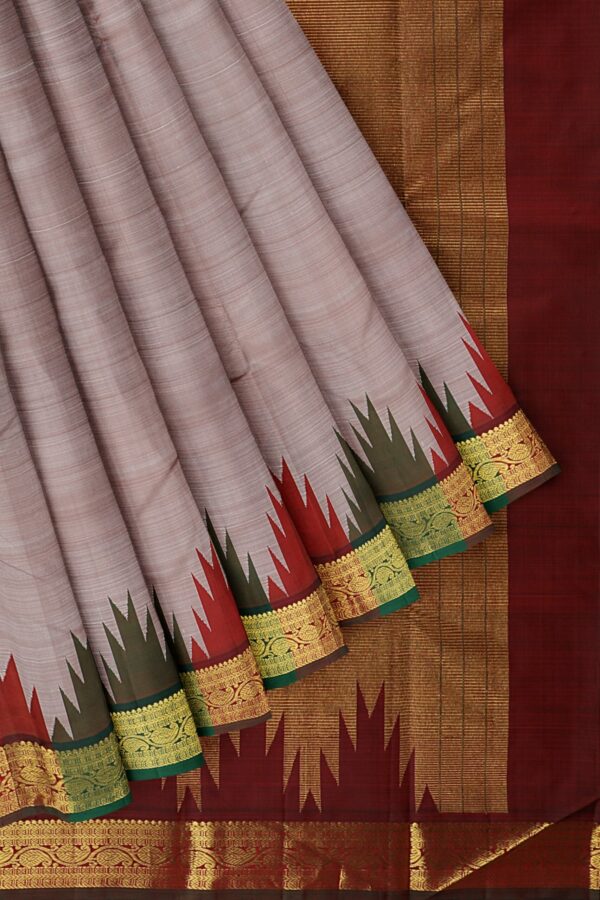 Half White Saree with red Border