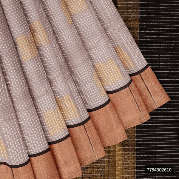 Light Brown Saree With Brown border - Image 4