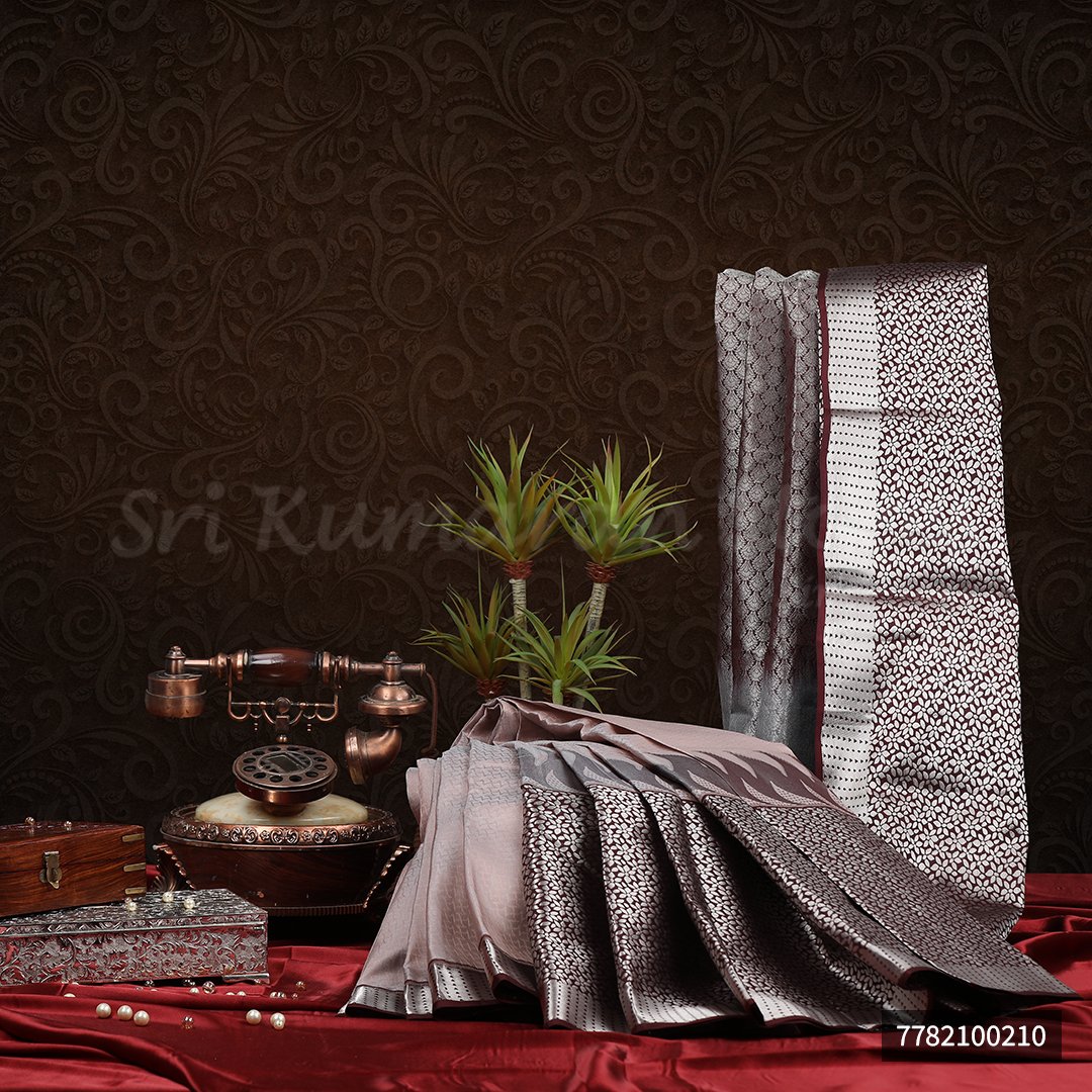 Light Brown Saree With Dark Brown Border