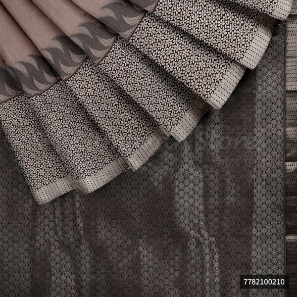 Light Brown Saree With Dark Brown Border - Image 5