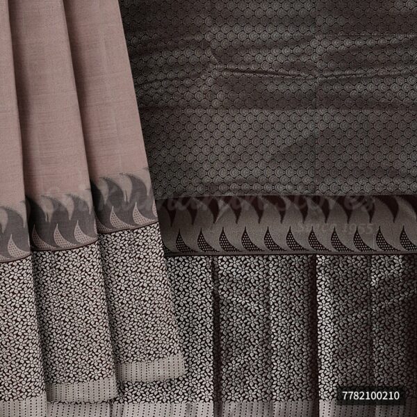 Light Brown Saree With Dark Brown Border - Image 6