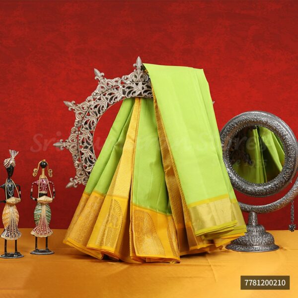Light Green Saree With Yellow Border