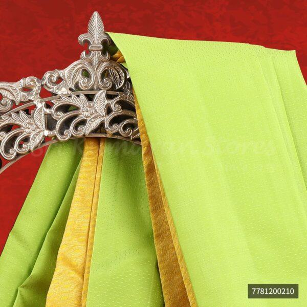 Light Green Saree With Yellow Border - Image 2