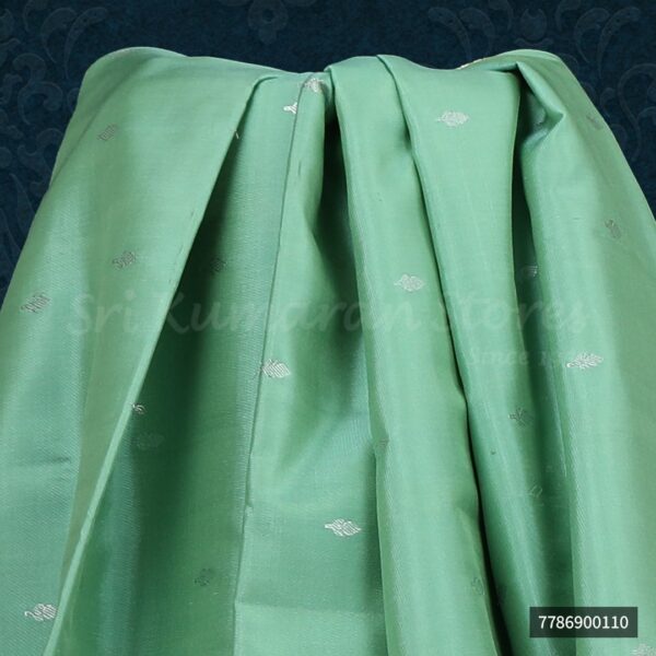 Mint Green Saree With Yellow Border - Image 2