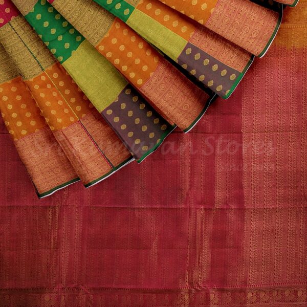 Multicolour Saree With Pink Border - Image 5