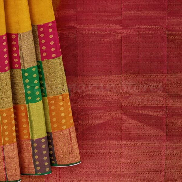 Multicolour Saree With Pink Border - Image 6