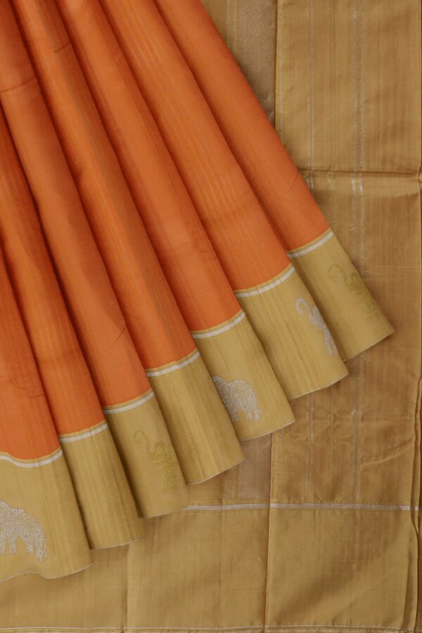 Orange saree with Golden Border