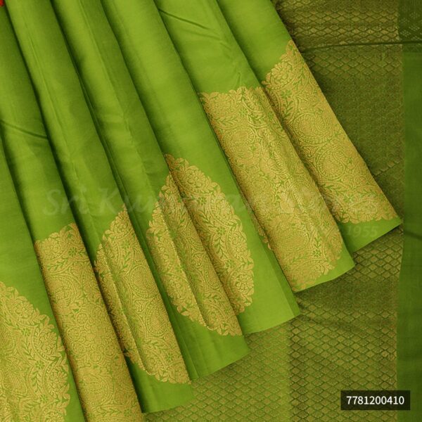 Orange Saree With Green Border - Image 4