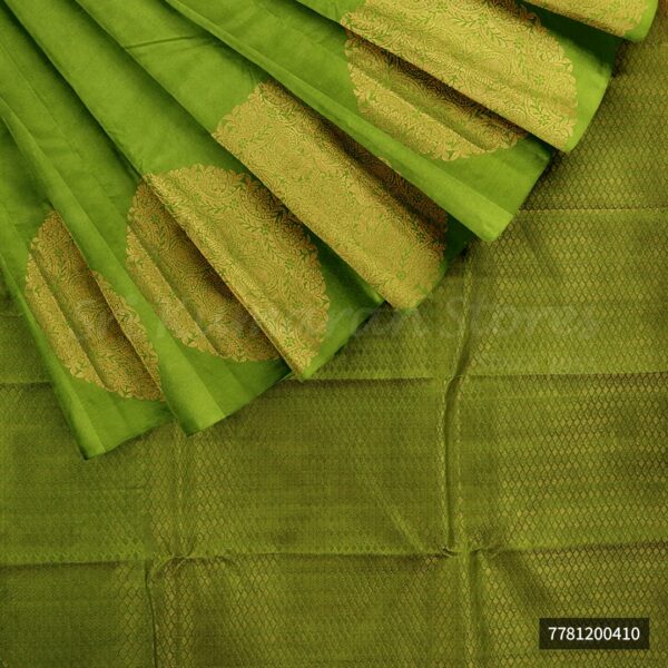 Orange Saree With Green Border - Image 5