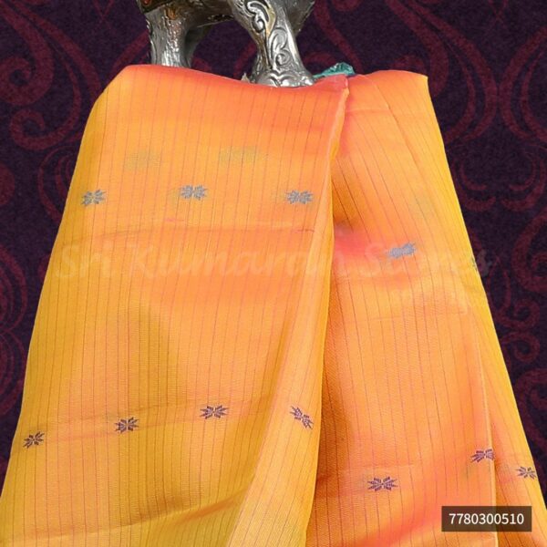 Orange Saree With Maroon Border - Image 2