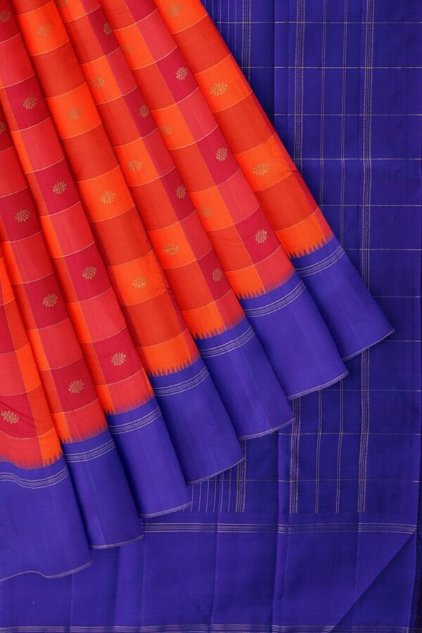 Orange Saree with purple border