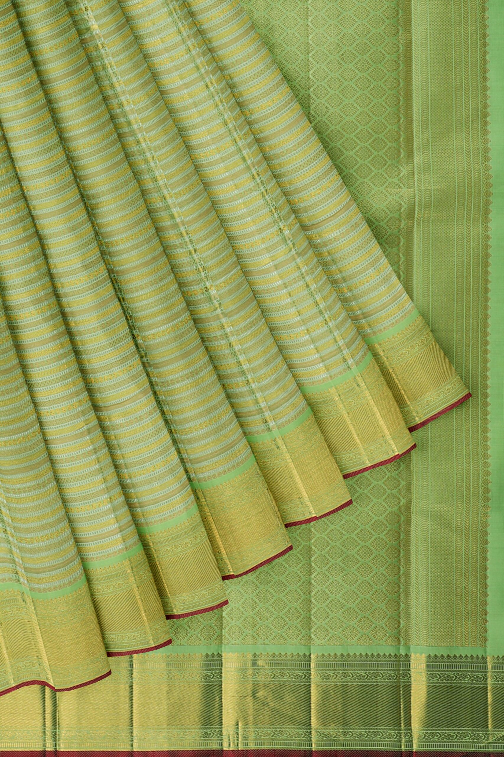 Pista green saree with green border