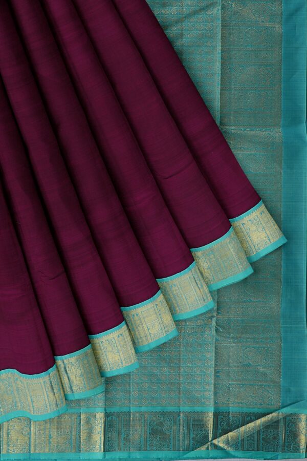 Purple Saree with Blue Border