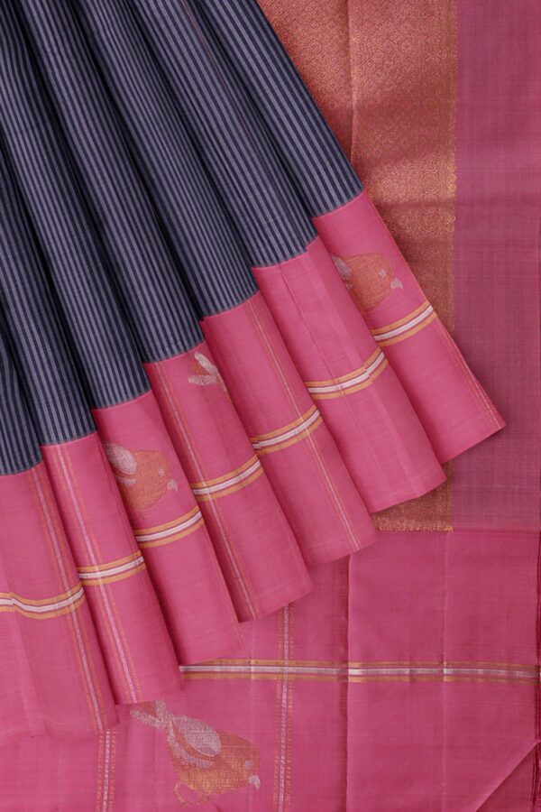 Purple Saree with pink Border