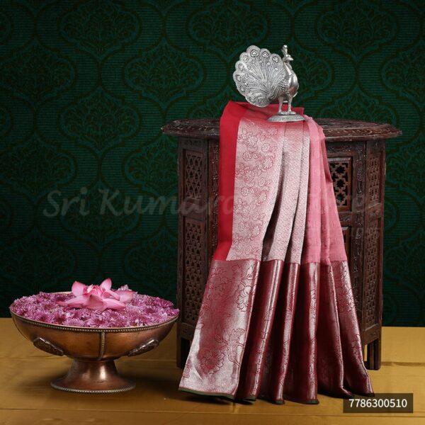 Red Saree With Dark Red Border