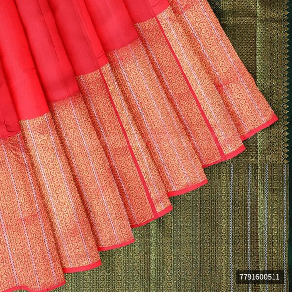 Red Saree With Green Border - Image 4