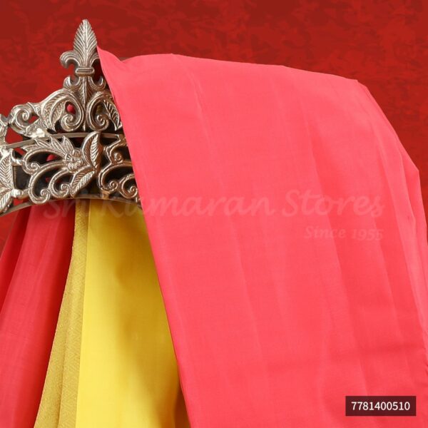 Red Saree With Yellow Border - Image 2