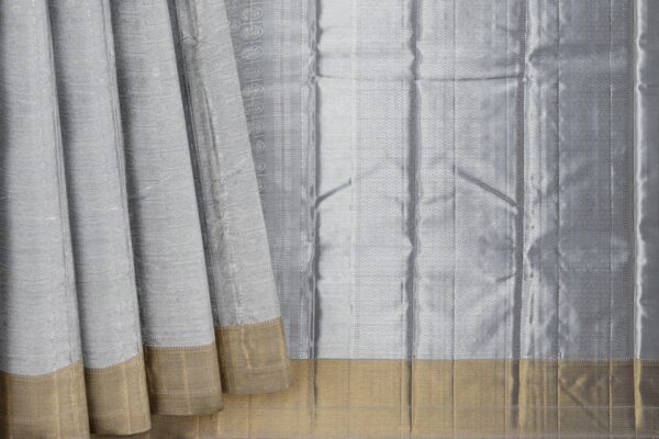 Silver saree with Golden Border - Image 5