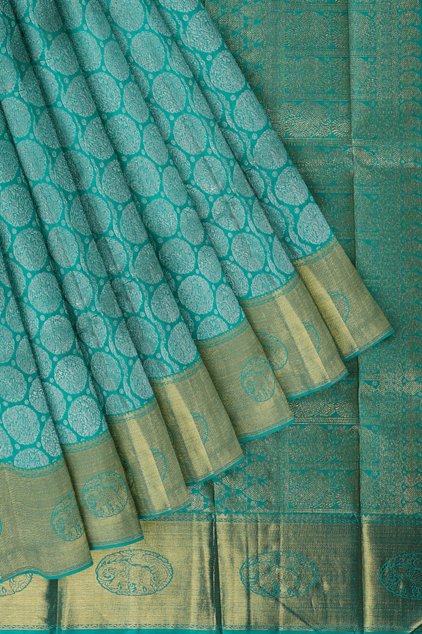 Turqouise Blue saree with Turquoise Blue border